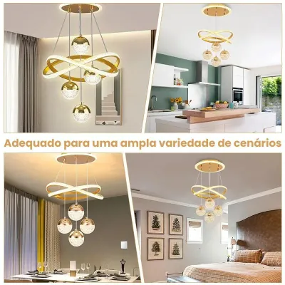 110V-220V Lustre De Teto Nordico De Luxo LustrePara Sala De Jantar e Estar 1 Luz 3 Cores Lustre Sala DeJantar