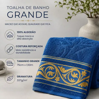PAGUE 4 LEVE 6 — Toalha De Banho Gigante Grossa 100% Algodão Macia