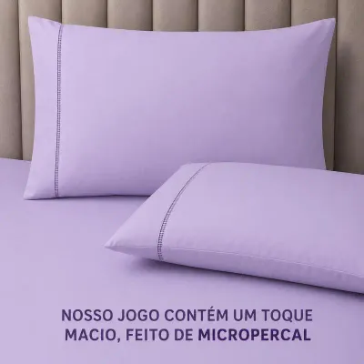 PAGUE 3 LEVE 5 — Kit 5 Jogos de Cama 3 Peças, Lençol 400 Fios com Elástico — imagem 4