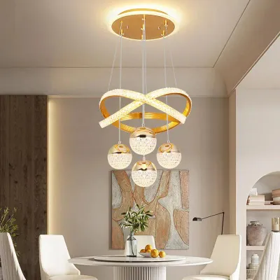 110V-220V Lustre De Teto Nordico De Luxo LustrePara Sala De Jantar e Estar 1 Luz 3 Cores Lustre Sala DeJantar