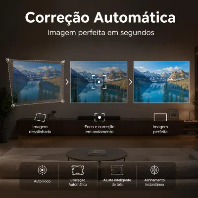 1 Ano Netflix Grátis — Mini Projetor HY300 Pro Wi-Fi Bluetooth HD 720P Portátil para Cinema em Casa