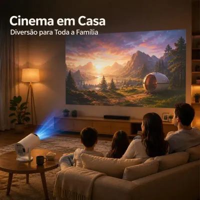 1 Ano Netflix Grátis — Mini Projetor HY300 Pro Wi-Fi Bluetooth HD 720P Portátil para Cinema em Casa