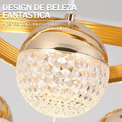 110V-220V Lustre De Teto Nordico De Luxo LustrePara Sala De Jantar e Estar 1 Luz 3 Cores Lustre Sala DeJantar